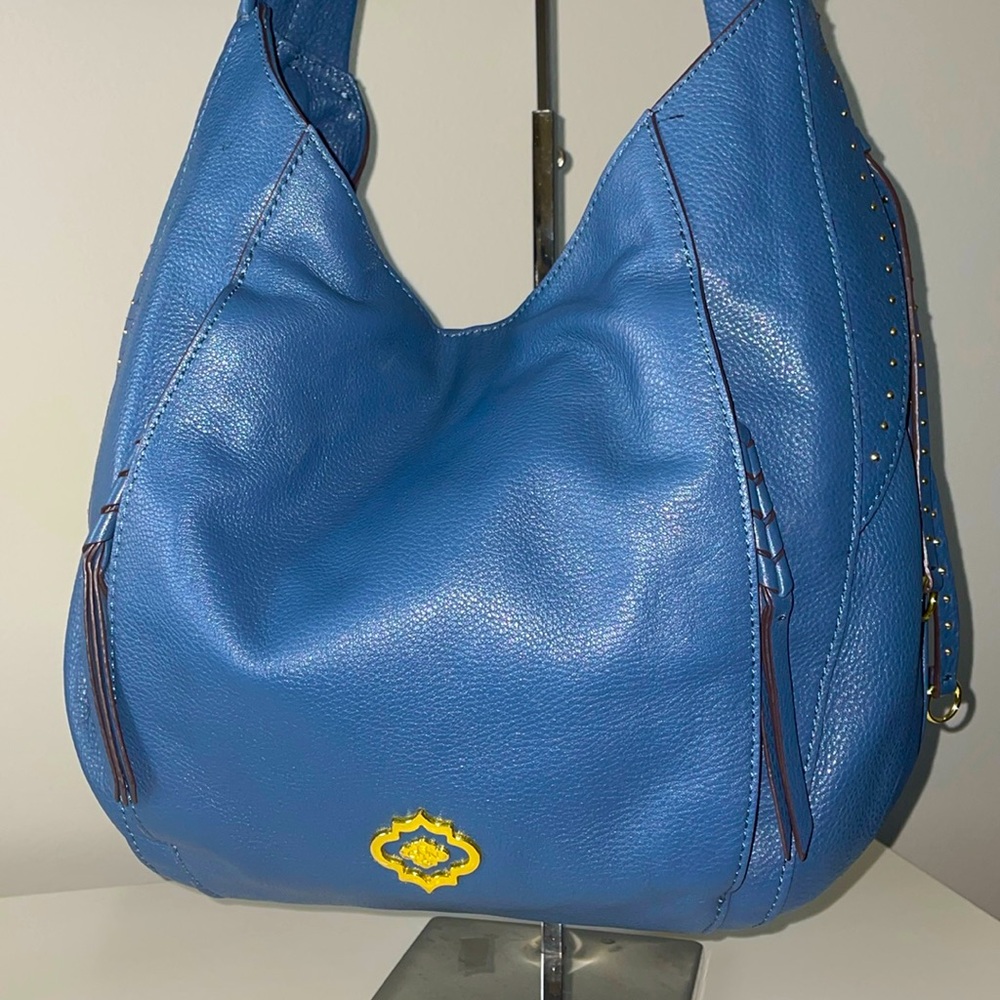 ORANY BLUE STUDDED DETAIL SHOULDER HOBO BAG